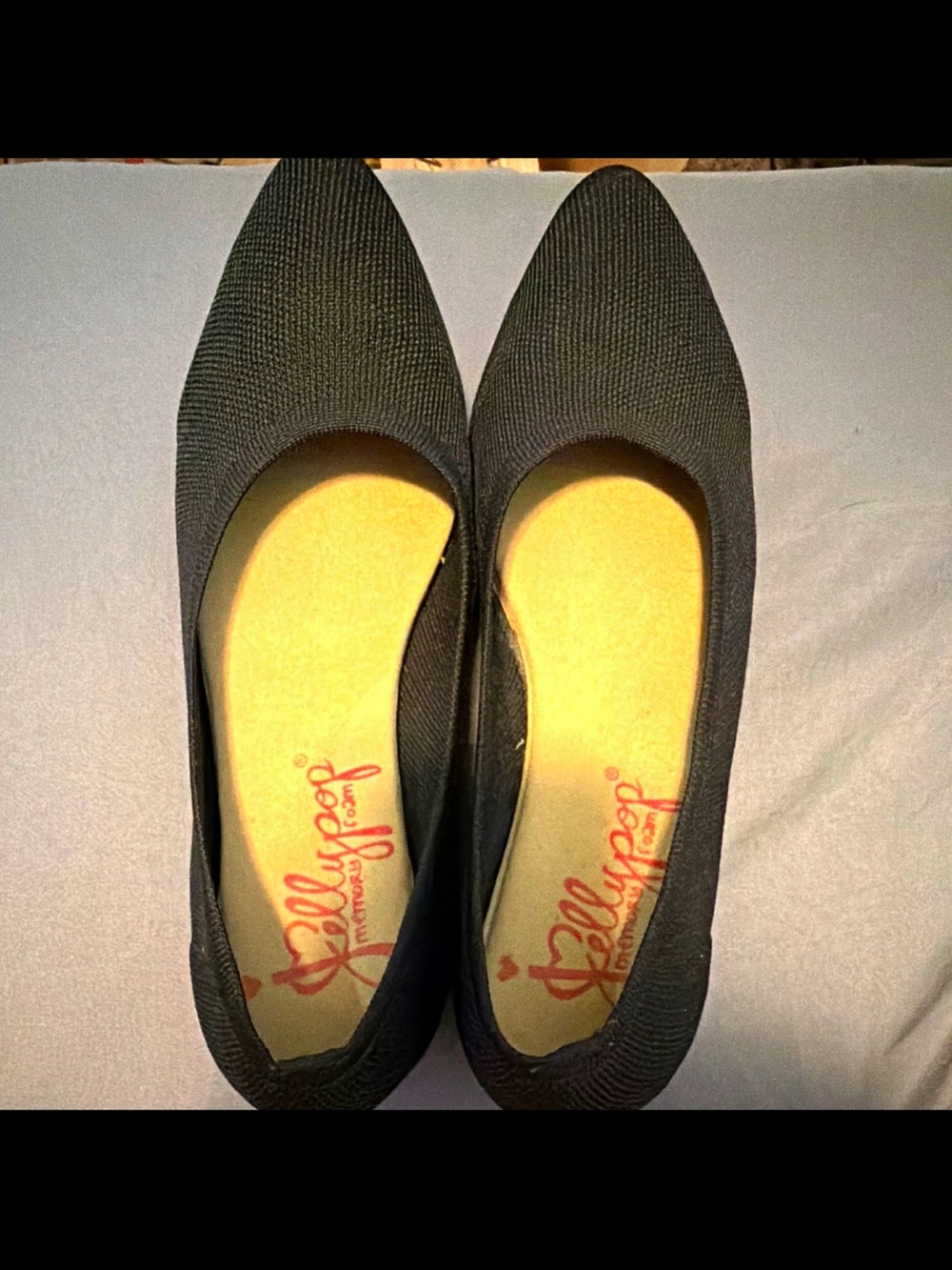 Jellypop Black Pointed Knit Ballet Flats